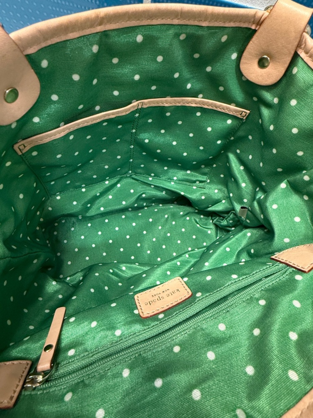 kate spade Multicolor Floral Canvas Tote with Tan Leather Trim - Picture 10 of 13